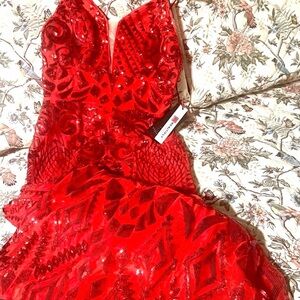 Stunning Red Sequin Maxi Dress